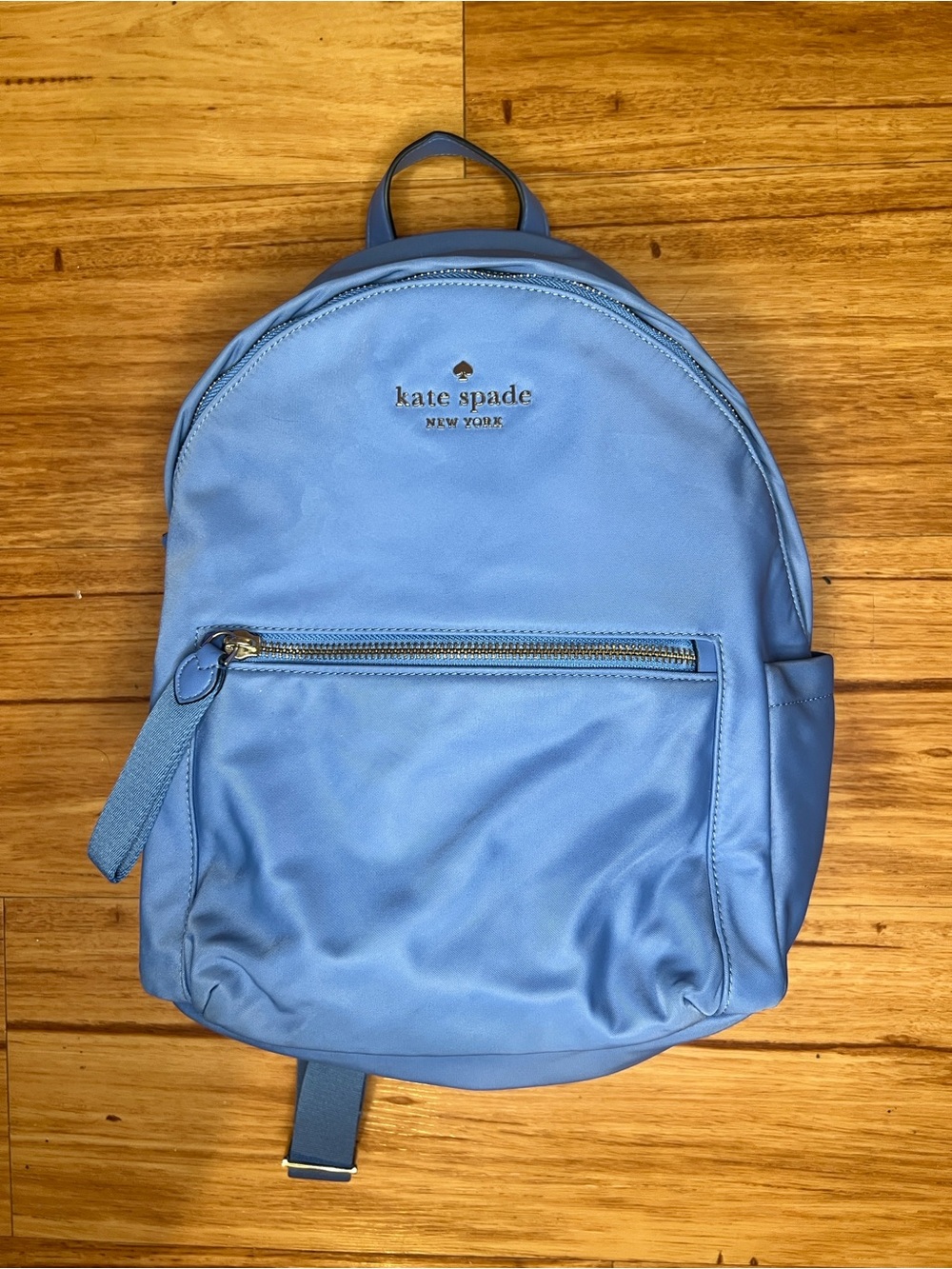 kate spade Light Blue Backpack with Front Zip Pocket